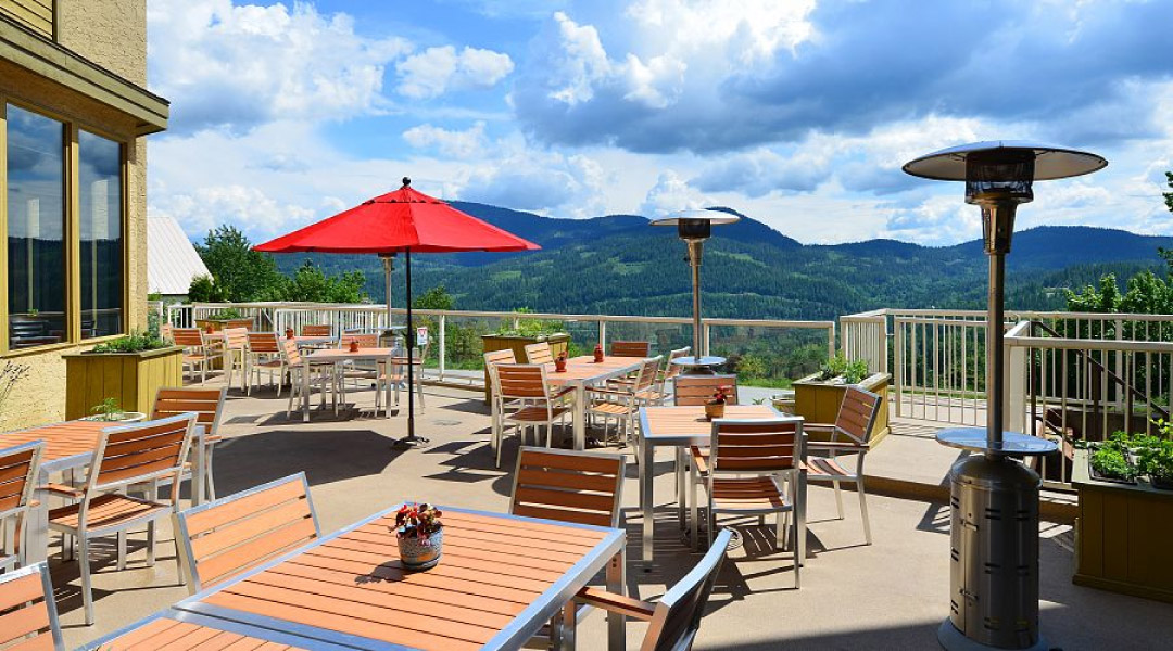 View from the patio at the Prestige Mountain Resort Rossland