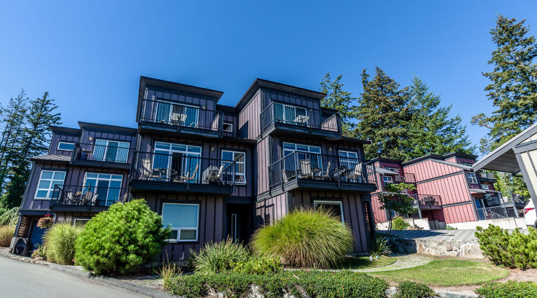 Exterior of the Sooke Harbour Resort and Marina Buildings