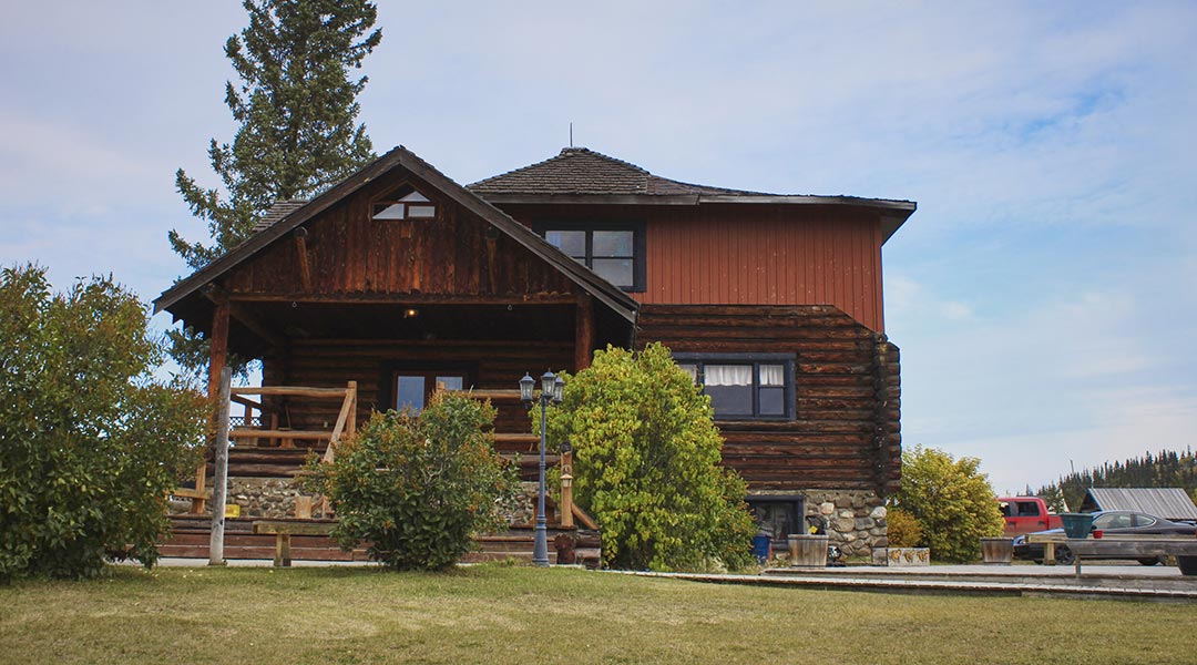 Exterior of a cabin at the Big Bar Guest Ranch