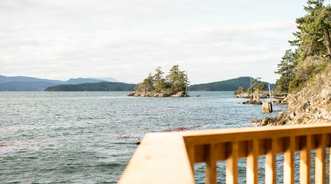 View from the deck at Tides Cottages on Pender Island