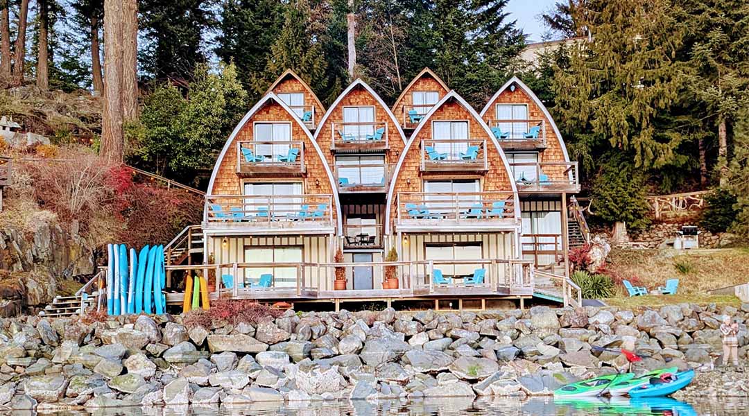 Exterior of the Jade Resort on Quadra Island