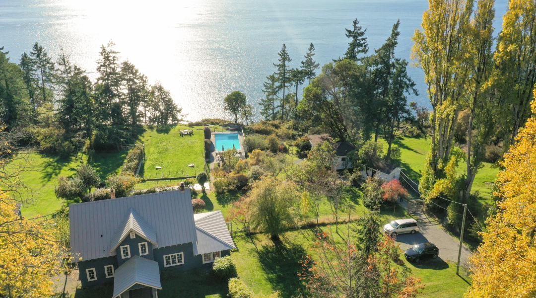 The Tides Cottages on Pender Island aerial