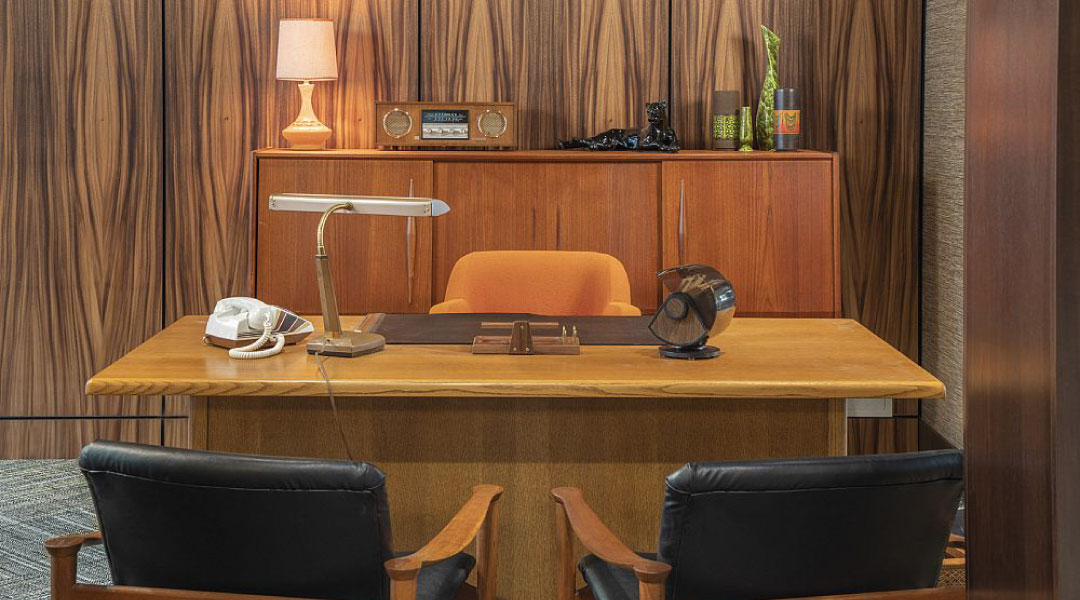 Retro lobby inside Hotel Zed Tofino