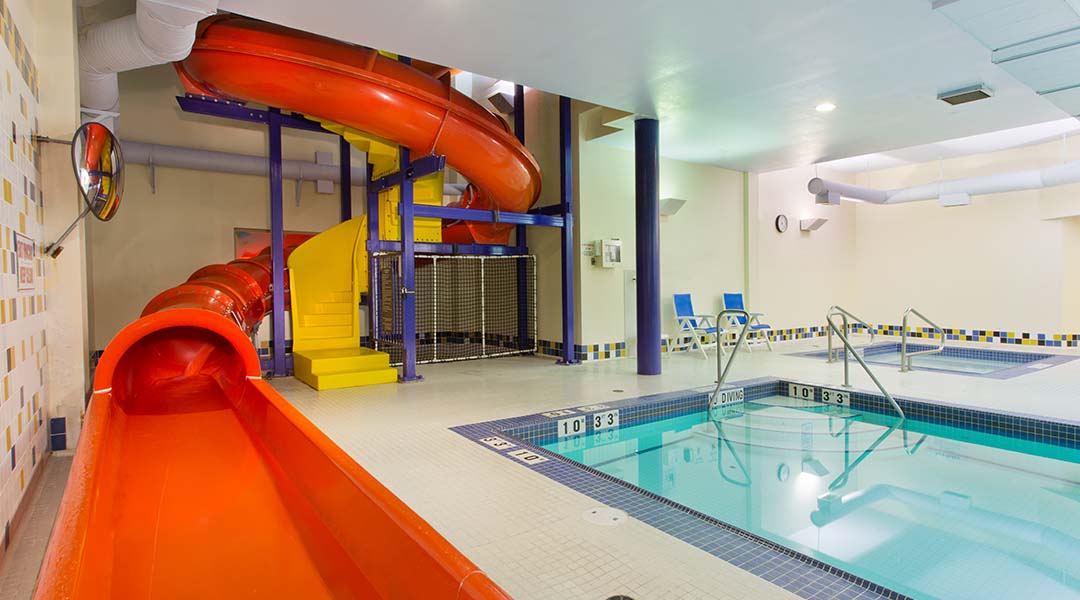 Waterslide at a hotel pool