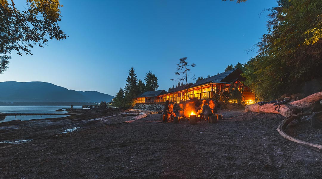 Beachfront campfire at Wild Renfrew in Port Renfrew 
