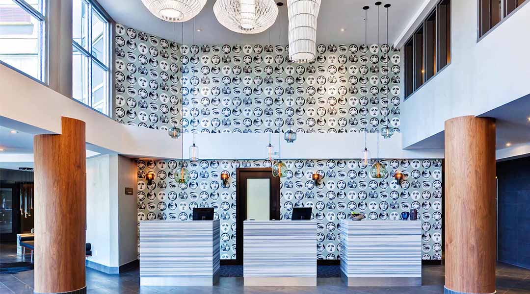 Lobby of the Sandman Signature Hotel in Langley