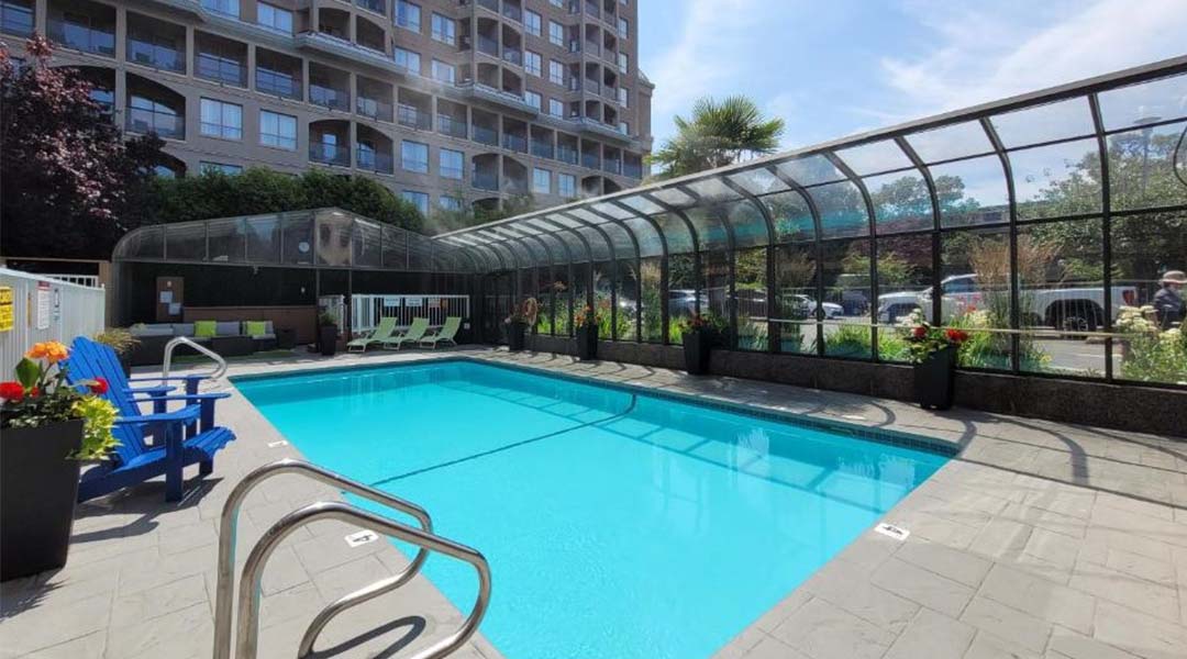 Outdoor pool at hotel