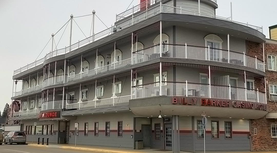 The exterior building of the Billy Barker Casino Hotel in Quesnel