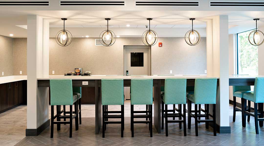 Bar stools in the breakfast area at the Coast Oliver Hotel in Thompson Okanagan
