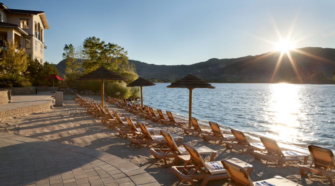 Chairs along the beach at Walnut Beach Resort in Osoyoos Okanagan