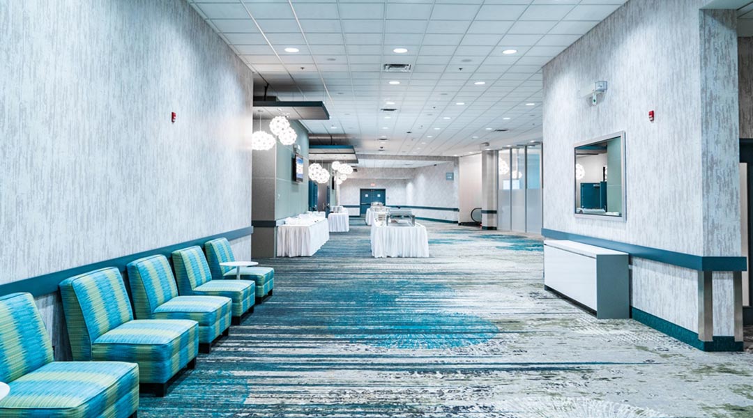 The lobby and seating area of the Coast Langley City Hotel and Convention Centre in BC