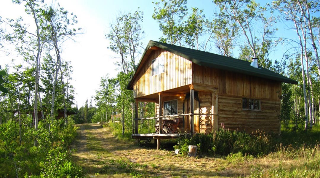 The exterior of the superior cabin at the Eagle Bear Lodge at Tatla Lake in the Cariboo Chilcotin Coast